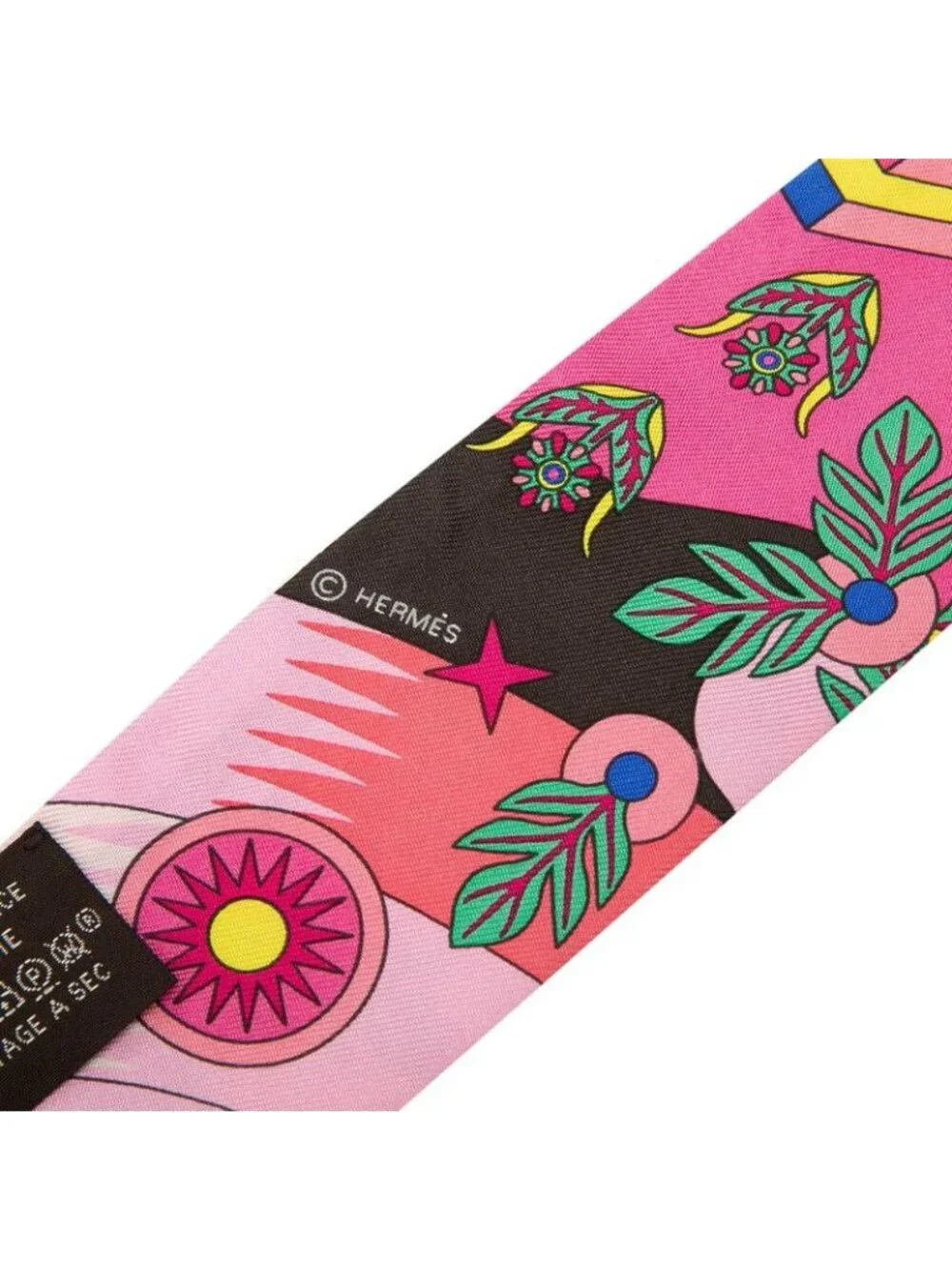 Hermes Twilly la Source de Pegase of Pegasus Scarf Pink Multicolor Silk - Picture 3 of 5